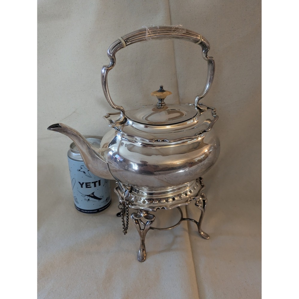 Atkin Brothers Silver Plate Tea Kettle Stand Tilt EPNS 5504 Victorian Style